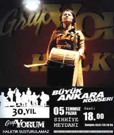 Grup Yorum'un 5 Temmuz Ankara Konserinin Afişi